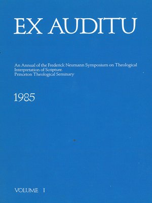 cover image of Ex Auditu--Volume 01